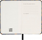 Moleskine Notes Jedwabny XS bardzo mały (6.5x10.5 cm) Czysty Niebieski w Złoty Wzorek Twarda Jedwabna oprawa zapakowany w Pudełko (Moleskine Silk Notebook Plain XS Blue Paisley Hard Cover BOX)