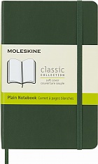 Notatnik Moleskine P kieszonkowy (9x14 cm) Czysty Zielony Mirt  Miękka oprawa (Moleskine Plain Notebook Pocket Soft Myrtle Green Cover) - 8058647629155