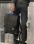 Plecak Skórzany Moleskine Lineage (32 x 40 x 11 cm) Czarny (Moleskine Lineage Leather Backpack Black) - 8051272894516