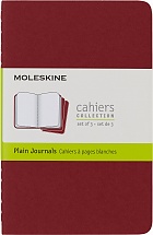 Zestaw 3 zeszytów Moleskine Cahier P kieszonkowe (9x14 cm) Czyste Żurawinowa Czerwień Miękka oprawa (Moleskine Cahiers Set of 3 Plain Journals Cranberry Red Soft Cover) - 9788862930970