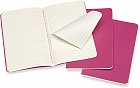 Zestaw 3 zeszytów Moleskine Cahier P kieszonkowe (9x14 cm) w Linie Różowe Miękka oprawa (Moleskine Cahiers Set of 3 Ruled Journals Kinetic Pink Soft Cover) - 8058647629643