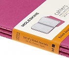 Zestaw 3 zeszytów Moleskine Cahier P kieszonkowe (9x14 cm) w Linie Różowe Miękka oprawa (Moleskine Cahiers Set of 3 Ruled Journals Kinetic Pink Soft Cover) - 8058647629643