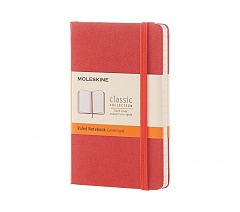 Notatnik Moleskine P kieszonkowy (9x14 cm) w Linie Pomarańczowy / Koralowy Twarda oprawa (Moleskine Ruled Notebook Pocket Coral Orange Hard Cover) - 8051272893571