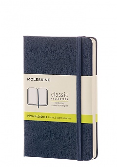 Notatnik Moleskine P kieszonkowy (9x14cm) Czysty Szafirowy/Granatowy Twarda oprawa (Moleskine Plain Notebook Pocket Hard Sapphire Blue) - 8051272893649