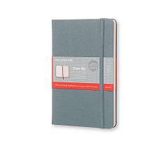 Notes Moleskine Two-Go o kartkach czystych i w linię popielaty niebieski średni[11,5x18 cm.] (Moleskine Two-Go Notebook Medium Ruled-Plain Saxe Blue) - 8055002851657