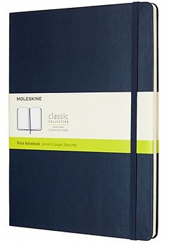 Notatnik Moleskine XL ekstra duży (19x25 cm) w Kratkę Szafirowy / Granatowy Twarda oprawa (Moleskine Sqaured Notebook Large Hard Sapphire Blue) - 8058341715444