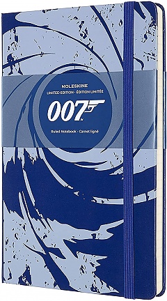 Notatnik Moleskine z serii Agent 007 L(13x21cm) w Linię Niebieska Twarda oprawa (Moleskine 007 Limited Edition Notebook - blue) - 8053853603845