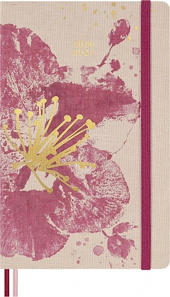 Kalendarz Moleskine 2026-2027 18-miesięczny Sakura z złotymi akcentami duży L (13x21 cm) Tygodniowy Twarda oprawa (Moleskine Limited Edition Sakura 18 Month 2026-2027 Weekly Planner Large Hard Cover) -  8056999278625