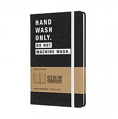 Notes Moleskine Denim w linię czarny jeans duży [13x21 cm.] (Moleskine Denim Ruled Notebook LARGE) - Hand Wash Only. No not machine wash. - 8058341710739