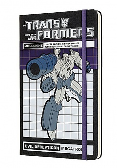 Notatnik Moleskine Transformers Megatron L duży (13x21cm) w Linie Czarny Twarda oprawa (Moleskine Transformers Megatron Limited Edition Ruled Large Hard Cover) - 8058341715215