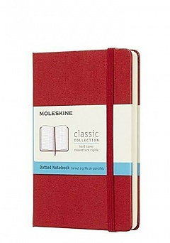 Notatnik Moleskine P kieszonkowy (9x14cm) w Kropki Czerwony / Szkarłatny Twarda oprawa (Moleskine Dotted Notebook Pocket Hard Scarlet Red) - 8058341715321