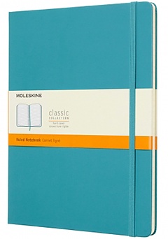 Notatnik Moleskine XL ekstra duży (19x25 cm) w Linie Turkusowy Twarda oprawa (Moleskine Ruled Notebook Extra Large Hard Reef Blue) - 8058341716076
