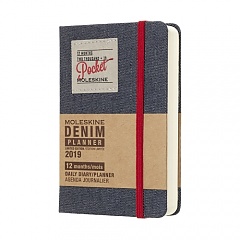 Kalendarz Moleskine 2019 "Denim" Dzienny P (9x14cm) twarda jeansowa oprawa (Daily Planner Denim Pocket Hard Cover) - 8058341716861