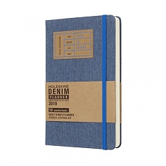 Kalendarz Moleskine 2019 "Denim" Dzienny L (13x21cm) jeansowa twarda oprawa (Daily Planner Denim Large Hard Cover) - 8058341716878