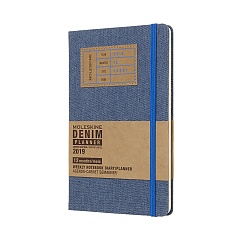 Kalendarz Moleskine 2019 "Denim" Tygodniowy L (13x21cm) twarda jeansowa oprawa (Weekly Planner Denim Large Hard Cover) - 8058341716892