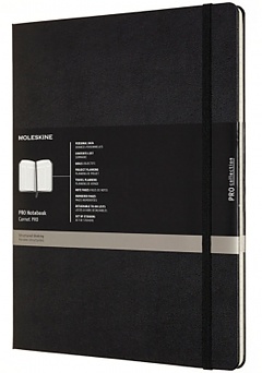 Notatnik Profesjonalny Moleskine PRO XXL (21.6x27.9 cm) Czarny Twarda oprawa (Moleskine PRO Notebook Black XXL Hard Cover) - 8058647620855