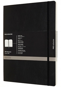 Notatnik Profesjonalny Moleskine PRO XXL (21.6x27.9 cm) Czarny Miękka oprawa (Moleskine PRO Notebook Black XXL Soft Cover) - 8058647620886