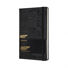 Tytuły - Notatnik Moleskine z serii Agent 007 L(13x21cm) w linię czarna twarda oprawa (Moleskine 007 Limited Edition Notebook - Movies) - 8058647621142