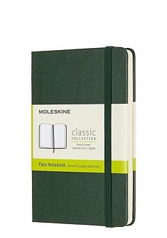 Notatnik Moleskine P kieszonkowy (9x14cm) Czysty Zielony Mirt  Twarda oprawa (Moleskine Plain Notebook Pocket Hard Myrtle Green) - 8058647629032