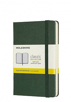 Notatnik Moleskine P kieszonkowy (9x14cm) w Kratkę Zielony Mirt Twarda oprawa (Moleskine Squared Notebook Pocket Hard Myrtle Green) - 8058647629049