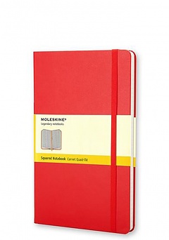 Notatnik Moleskine P kieszonkowy (9x14cm) w Kratkę Czerwony Twarda oprawa (Moleskine Squared Notebook Pocket Hard Scarlet Red) - 9788862930291