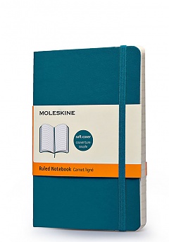 Notatnik Moleskine P Kieszonkowy (9x14cm) w Linie Turkusowy Miękka oprawa (Moleskine Ruled Notebook Pocket Soft Reef Blue) - 9788867323517