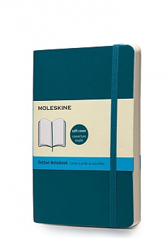 Notatnik Moleskine P kieszonkowy (9x14 cm) w Kropki Turkusowyy Miękka oprawa (Moleskine Dotted Notebook Pocket Soft Reef Blue) - 9788867323555