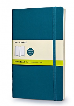 Notatnik Moleskine L duży (13x21cm) Czysty Morski/Błękitny Miękka oprawa (Moleskine Plain Notebook Large Soft Reef Blue) - 9788867323715