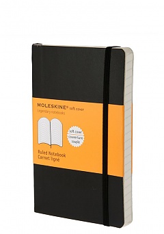 Notatnik Moleskine P kieszonkowy (9x14cm) w Linie Czarny Miękka oprawa (Moleskine Ruled Notebook Pocket Soft Black) - 9788883707100
