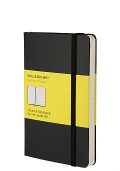 Notatnik Moleskine P kieszonkowy (9x14 cm) w Kratkę Czarny Miękka oprawa (Moleskine Squared Notebook Pocket Soft Black) - 9788883707124