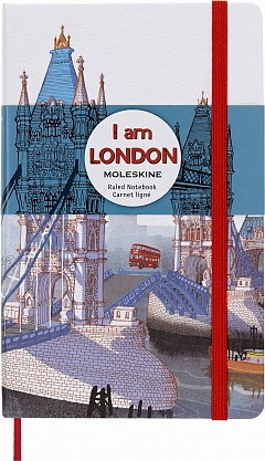 Notatnik Moleskine Jestem Londyn L duży (13x21 cm) w Linie Twarda Biała Płócienna okładka (Moleskine Limited Edition I Am London Large Ruled White Hard Cover) - 8058341710265