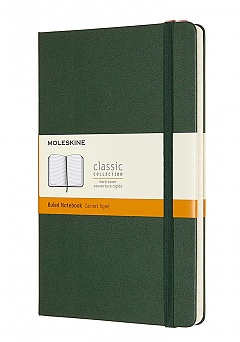 Notatnik Moleskine L duży (13x21cm) w Linie Zielony Mirt Twarda oprawa (Moleskine Ruled Notebook Large Hard Myrtle Green) - 8058647629063
