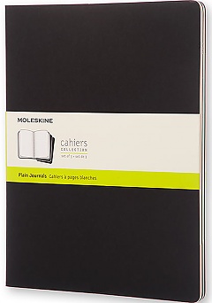 Zestaw 3 Zeszytów Moleskine Cahier XXL (21.6x27.9 cm) Czyste Czarne Miękka Oprawa (Moleskine Cahiers Set of 3 Plain Journals Black) - 8055002851466