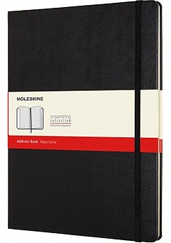 Adresownik Moleskine XL (19x25 cm) Alfabetyczny Czarny Twarda oprawa (Moleskine Address Book Extra Large Hard Cover) - 8058647620367
