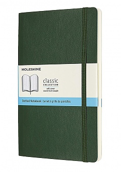 Notatnik Moleskine L duży (13x21cm) w Kropki Zielony Mirt Miękka oprawa (Moleskine Dotted Notebook Large Soft Myrtle Green) - 8053853600042