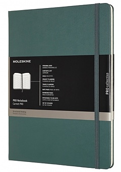 Notatnik Profesjonalny Moleskine PRO XL extra duży (19x25 cm) Zielony Las Twarda Oprawa 192 strony (Moleskine PRO Notebook Forest Green Extra Large Hard Cover) - 8058647620817