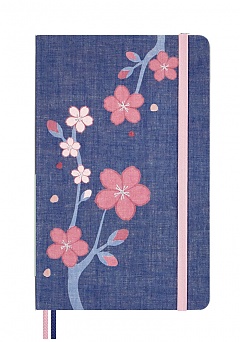 Notatnik Moleskine Sakura L duży (13x21 cm) w Linię Niebieski Płócienna Twarda oprawa (Moleskine Sakura Limited Edition Notebook Ruled Large Blue Fabric Hard Cover) - 8056999276188