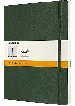 Notatnik Moleskine XL ekstra duży (19x25 cm) w Linie Zielony Mirt Miękka oprawa (Moleskine Ruled Notebook Extra Large Soft Myrtle Green) - 8053853600059