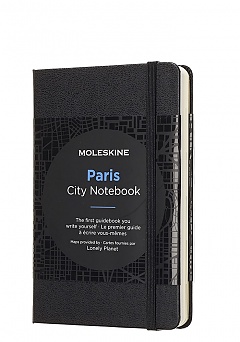 Moleskine Notatnik Przewodnik po mieście Paryż P kieszonkowy (9x14 cm) Czarny Twarda Oprawa (City Notebook Paris Pocket Black Hard Cover) - 8058341717370