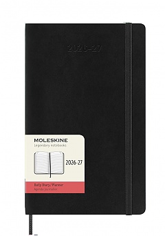Kalendarz Moleskine 2026-2027 18-miesięczny rozmiar L (duży 13x21 cm) Dzienny Czarny Miękka oprawa (Moleskine Daily Notebook Diary/Planner 2026/27 Large Black Soft Cover) - 8056999279776