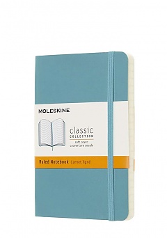 Notatnik Moleskine P kieszonkowy (9x14 cm) w Linie Turkusowy Miękka oprawa (Moleskine Ruled Notebook Pocket Soft Reef Blue) - 8058341715468