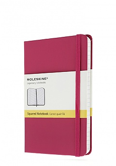 Notatnik Moleskine P kieszonkowy (9x14cm) w Kratkę Magenta Twarda oprawa (Moleskine Squared Notebook Pocket Hard Magenta) - 9788866136408