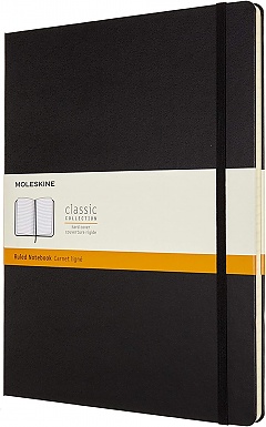 Notatnik Moleskine XXL bardzo duży (21,6x27,9 cm) w Linie Czarny Twarda oprawa (Moleskine Classic Notebook Hard Cover XXL Ruled Black) - 8053853602732