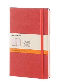 Notatnik Moleskine L duży (13x21cm) w Linie Pomarańczowy Koralowy twarda oprawa (Moleskine Ruled Notebook Large Coral Orange) - 8051272893618