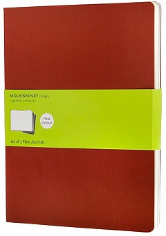 Zestaw 3 zeszytów Moleskine Cahier XL ekstra duże (19x25 cm) Czyste Bordowe/Żurawinowe Miękka oprawa (Moleskine Cahiers Cranberry Red Set of 3 Plain Journals Soft Cover) - 9788862931090