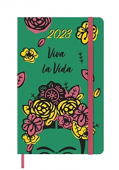 Kalendarz Moleskine 2023 12M Frida Kahlo rozmiar L (duży 13x21 cm) Tygodniowy Zielony Twarda oprawa (Moleskine Limited Edition Frida Kahlo Notebook/Planner 2023 Green Large Hard Cover) - 8056598853001