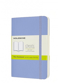 Notatnik Moleskine P kieszonkowy (9x14cm) Czysty Niebieska Hortensja Miękka oprawa (Moleskine Plain Notebook Pocket Soft Hydrangea Blue) - 8056420850925