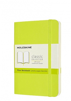 Notatnik Moleskine P kieszonkowy (9x14cm) Czysty Limonka Miękka oprawa (Moleskine Plain Notebook Pocket Soft Lemon Green) - 8056420850987