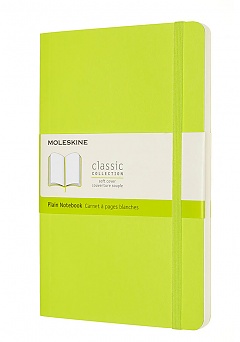 Notatnik Moleskine L duży (13x21cm) Czysty Limonka Miękka oprawa (Moleskine Plain Notebook Large Soft Lemon Green) - 8056420851007