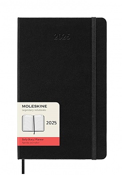 Kalendarz Moleskine 2025 12M rozmiar L (duży 13x21 cm) Dzienny Czarny Twarda oprawa (Moleskine Daily Notebook Diary/Planner 2025 Large Black Hard Cover) - 8056999270131